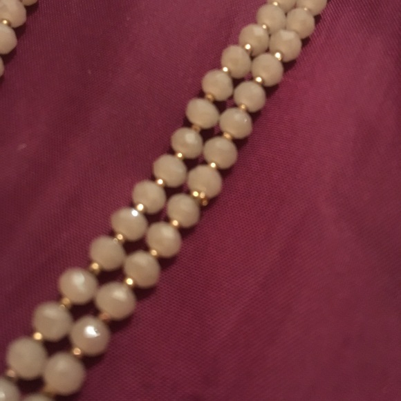 NWT - LOFT extra long beaded necklace - bone - Picture 4 of 4